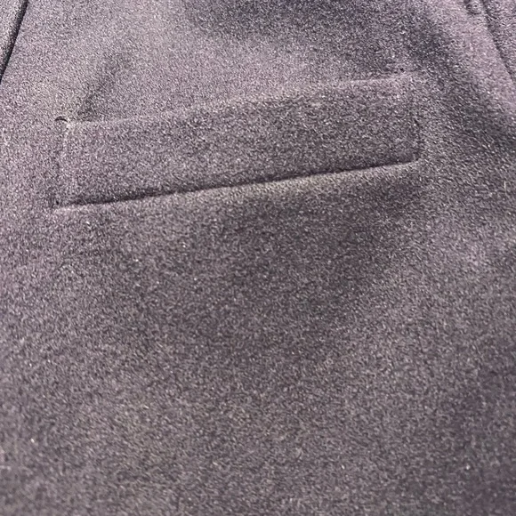 Lands End Mens Size M (38/40) Navy Pea Coat Wool Cashmere Blend